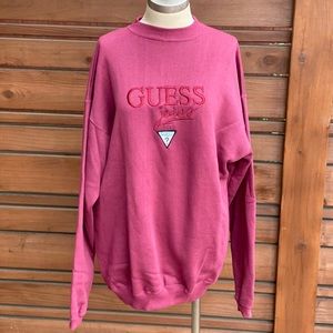 Vintage Guess Sweatshirt Pink size Large